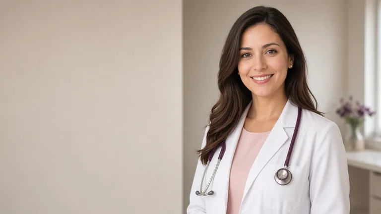 A clinician in a white coat