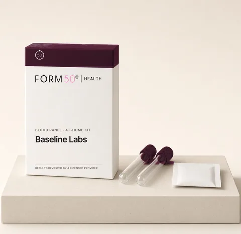 Digital render of the FORM50 Health Baseline Labs packaging